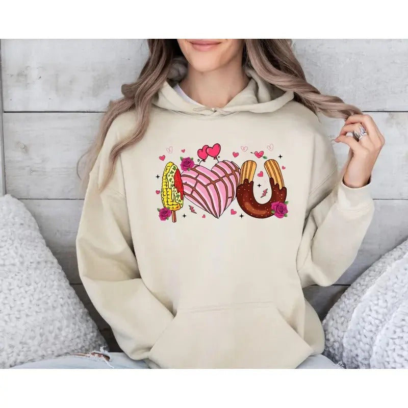 Mexican Valentine I Love U Latina Pan Dulce Funny - Adult & Kids T-Shirts, Sweatshirts & Hoodies apparel design preview 1