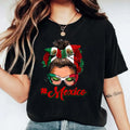Mexico Messy Bun Mexican Flag Woman Cute Latina Mom - Adult & Kids T-Shirts, Sweatshirts & Hoodies apparel design preview 1