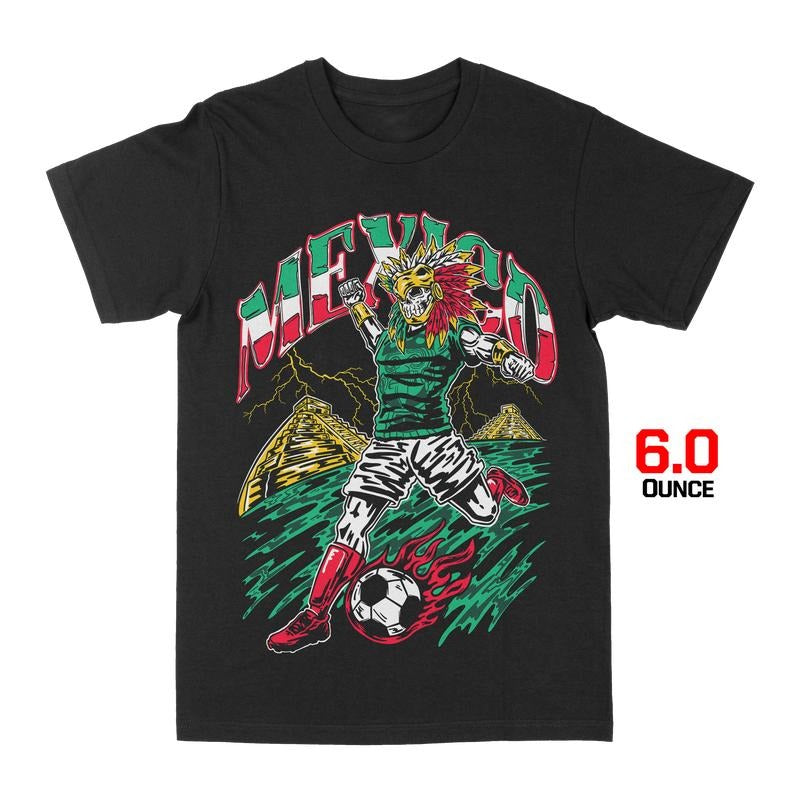 Mexico Soccer Futbol "Si Se Puede" Skeleton Aztec - Adult & Kids T-Shirts, Sweatshirts & Hoodies apparel design preview 1