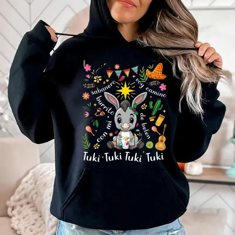 Mi Burrito Sabanero Mexican Feliz Navidad Coquette - Adult & Kids T-Shirts, Sweatshirts & Hoodies apparel design preview 1