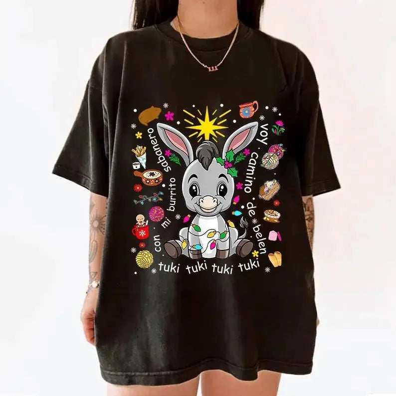 Mi Burrito Sabanero Mexican Feliz Navidad Coquette - Adult & Kids T-Shirts, Sweatshirts & Hoodies apparel design preview 1