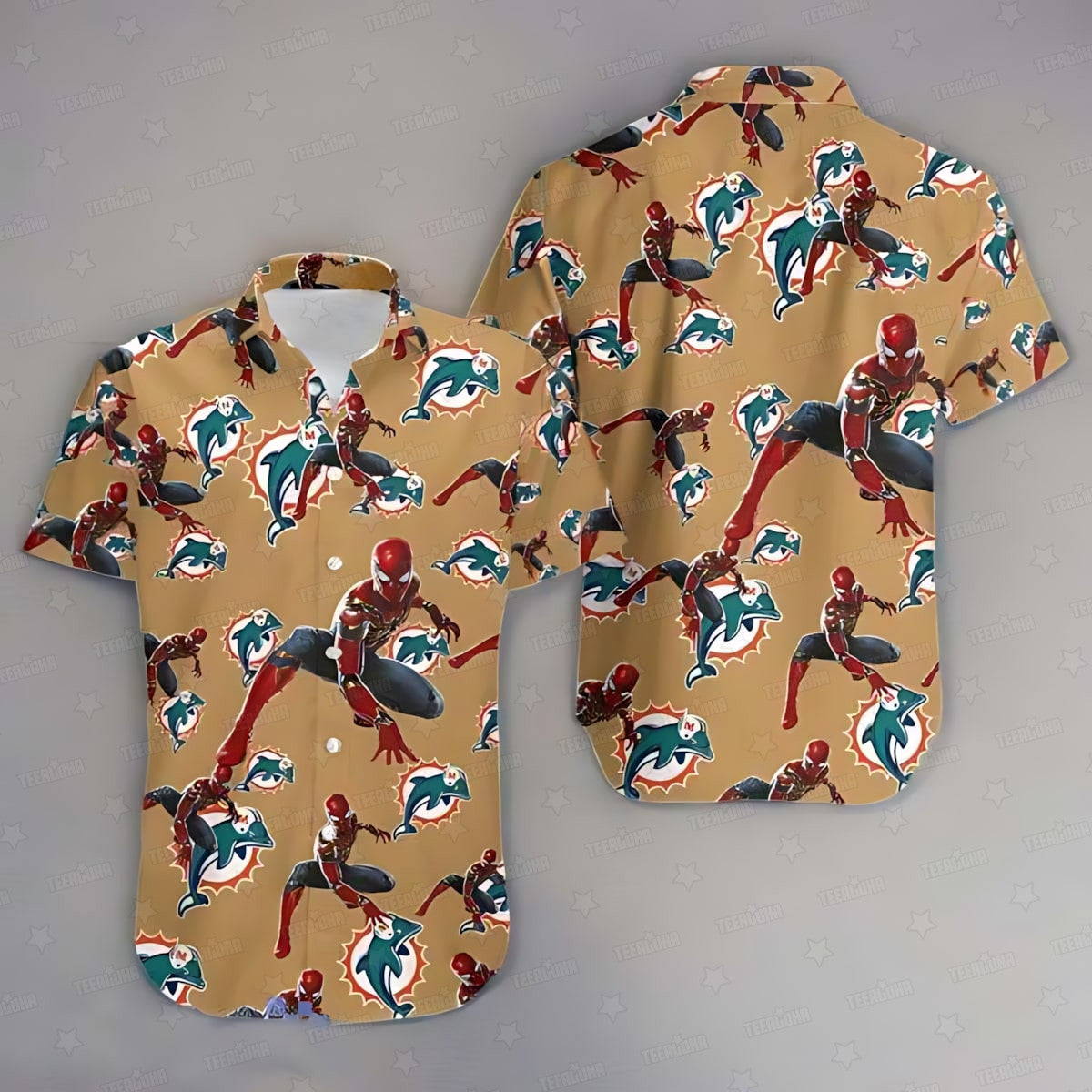 Miami Dolphins Spiderman Avengers Hawaiian 428347 - Adult & Kids T-Shirts, Sweatshirts & Hoodies apparel design preview 1