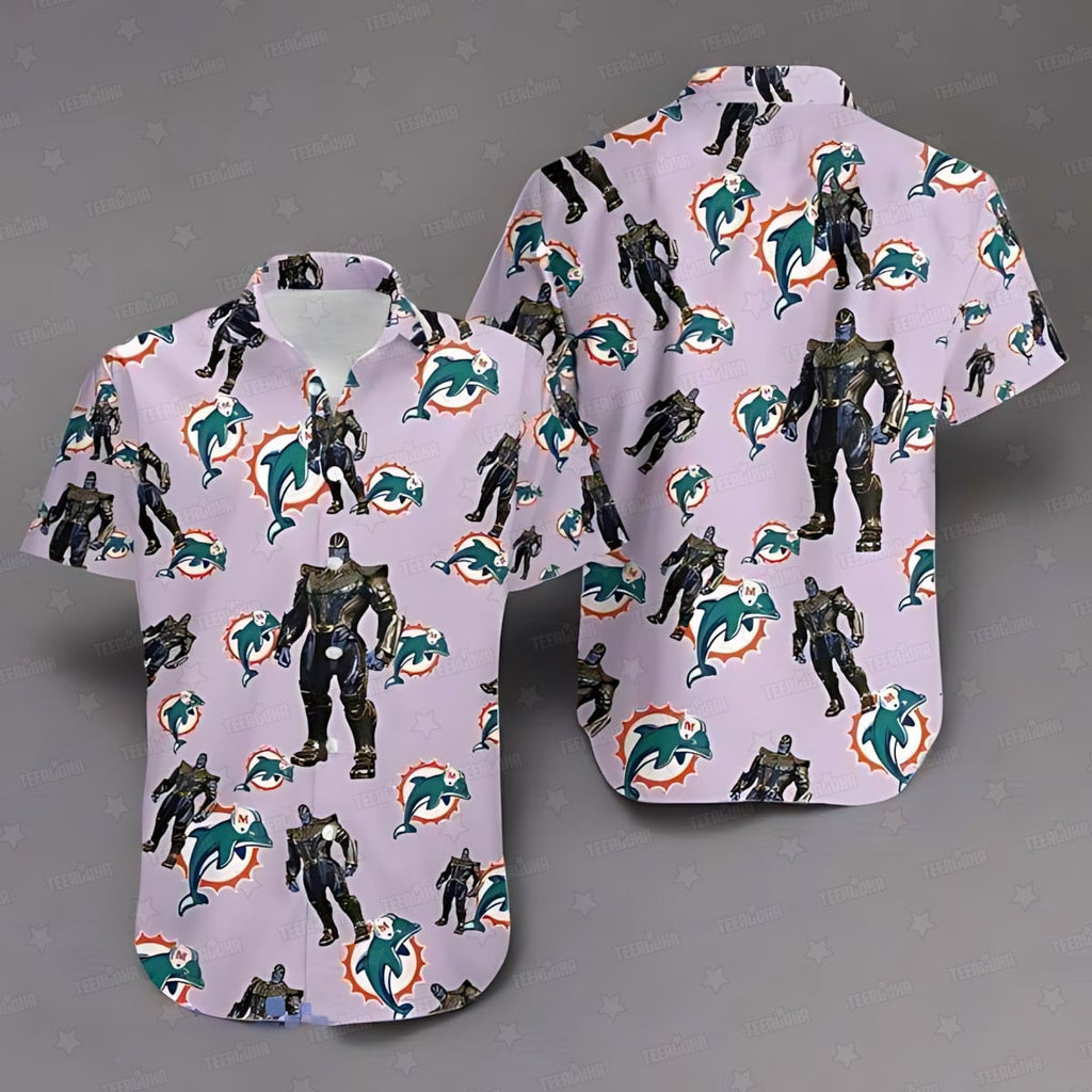 Miami Dolphins Thanos Avengers Hawaiian 724314 - Adult & Kids T-Shirts, Sweatshirts & Hoodies apparel design preview 1