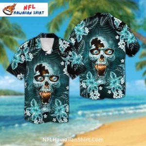 Miami Dolphins Aloha Dark Skull And Floral Horror - Adult & Kids T-Shirts, Sweatshirts & Hoodies apparel design preview 1