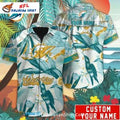 Miami Dolphins Aloha Golden Tropical Birds Print - Adult & Kids T-Shirts, Sweatshirts & Hoodies apparel design preview 1