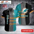 Miami Dolphins Aloha Half-Black Modern Geometric - Adult & Kids T-Shirts, Sweatshirts & Hoodies apparel design preview 1