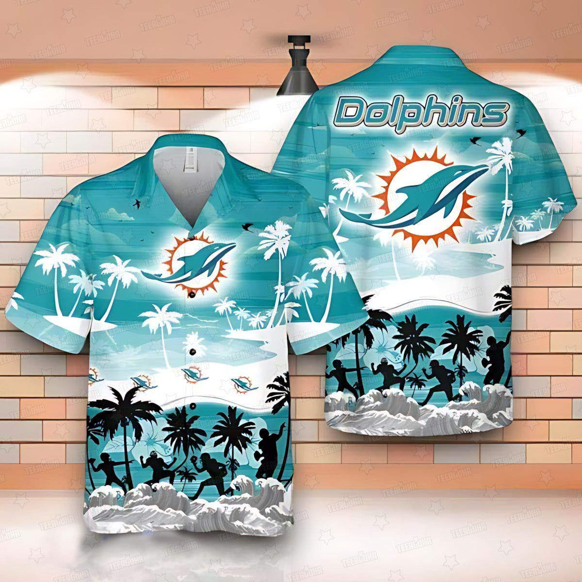 Miami Dolphins Hawaiian Coastal Breeze Design 113479 - Adult & Kids T-Shirts, Sweatshirts & Hoodies apparel design preview 1