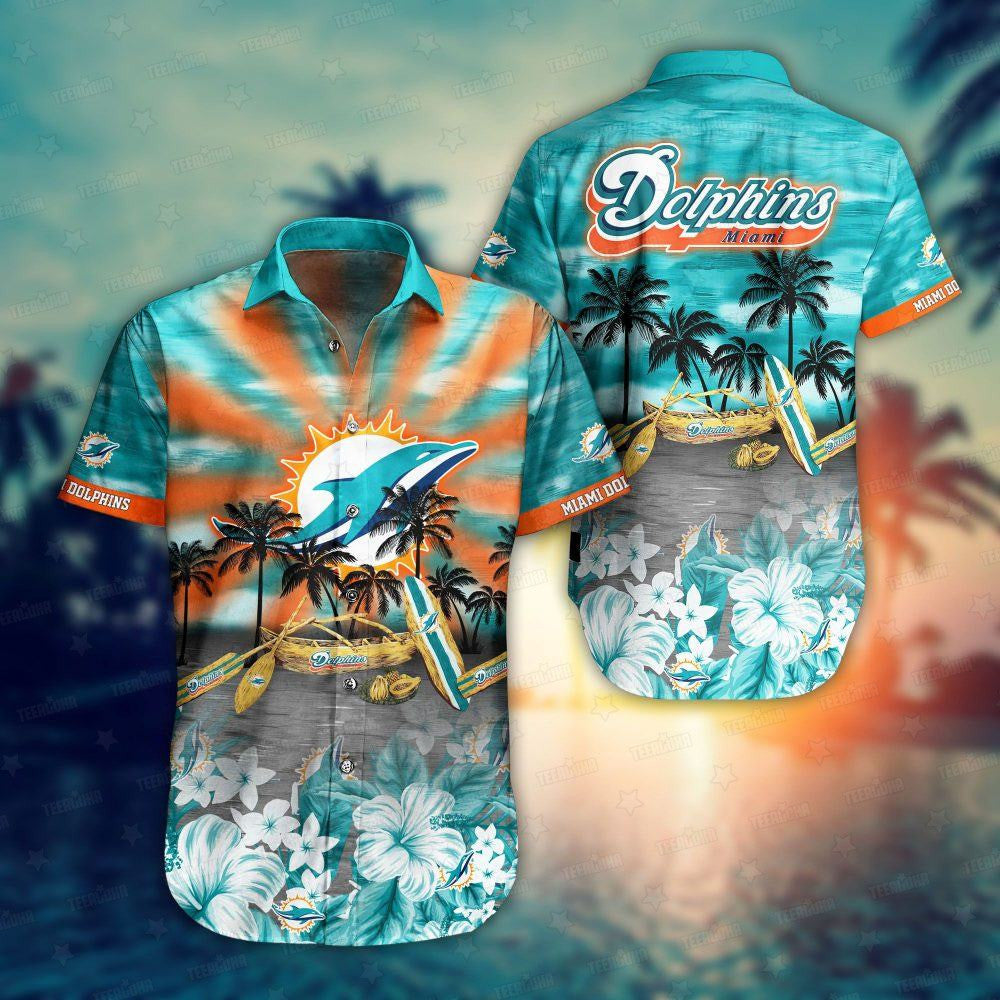 Miami Dolphins Hawaiian Coastal Paradise Design - Adult & Kids T-Shirts, Sweatshirts & Hoodies apparel design preview 1