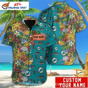 Miami Dolphins Floral Hibiscus Aloha - Adult & Kids T-Shirts, Sweatshirts & Hoodies apparel design preview 1