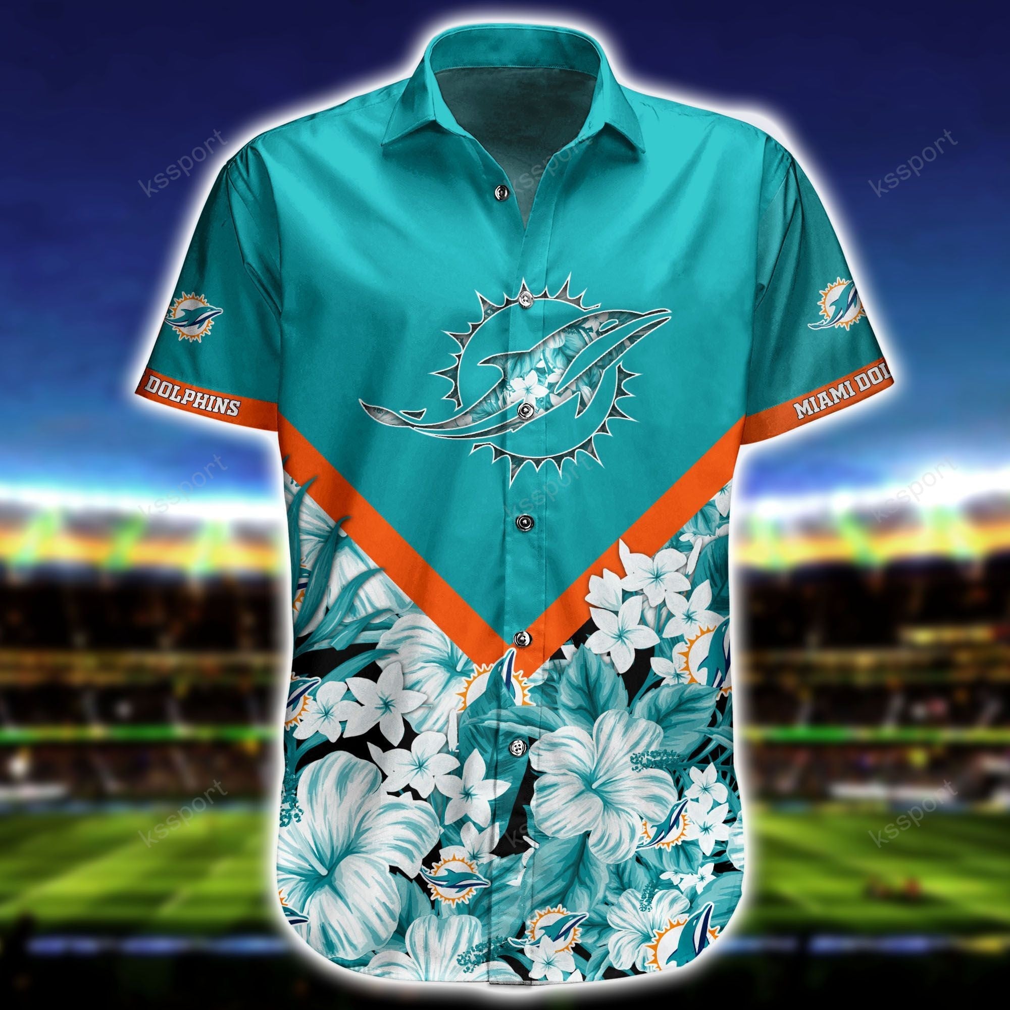 Miami Dolphins Hawaiian Floral Design Victory 728440 - Adult & Kids T-Shirts, Sweatshirts & Hoodies apparel design preview 1