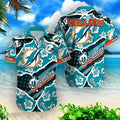 Miami Dolphins Hawaiian Floral Wave Design 182498 - Adult & Kids T-Shirts, Sweatshirts & Hoodies apparel design preview 1
