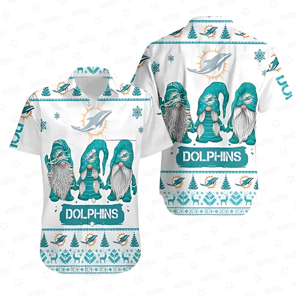 Miami Dolphins Hawaiian Gnome Squad Design 779692 - Adult & Kids T-Shirts, Sweatshirts & Hoodies apparel design preview 1