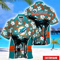 Miami Dolphins Hawaiian Hibiscus Sunset Design 406835 - Adult & Kids T-Shirts, Sweatshirts & Hoodies apparel design preview 1