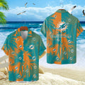 Miami Dolphins Hawaiian Ocean Breeze Palm Design - Adult & Kids T-Shirts, Sweatshirts & Hoodies apparel design preview 1