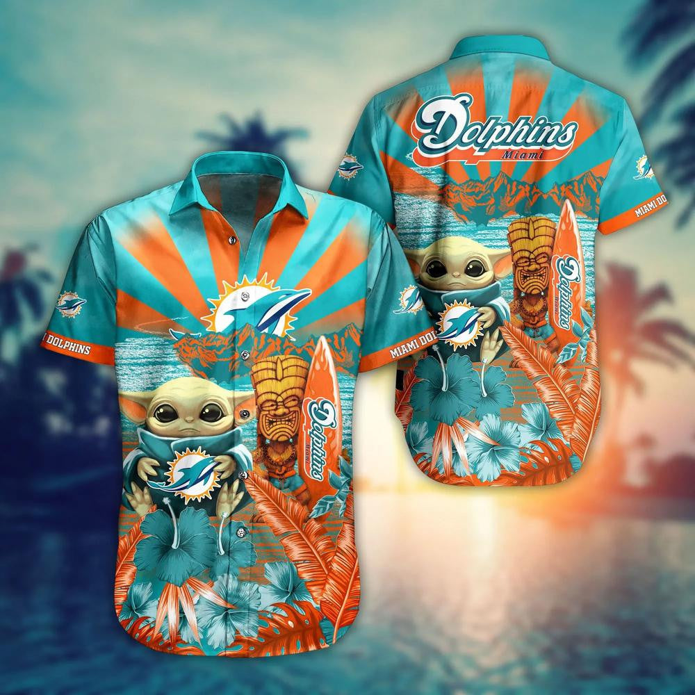 Miami Dolphins Hawaiian Paradise Breeze 998910 - Adult & Kids T-Shirts, Sweatshirts & Hoodies apparel design preview 1