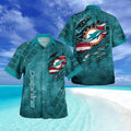 Miami Dolphins Hawaiian Ripped Grunge Design 401400 - Adult & Kids T-Shirts, Sweatshirts & Hoodies apparel design preview 1