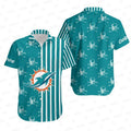 Miami Dolphins Hawaiian with Stripes and Skull Design - Adult & Kids T-Shirts, Sweatshirts & Hoodies apparel design preview 1