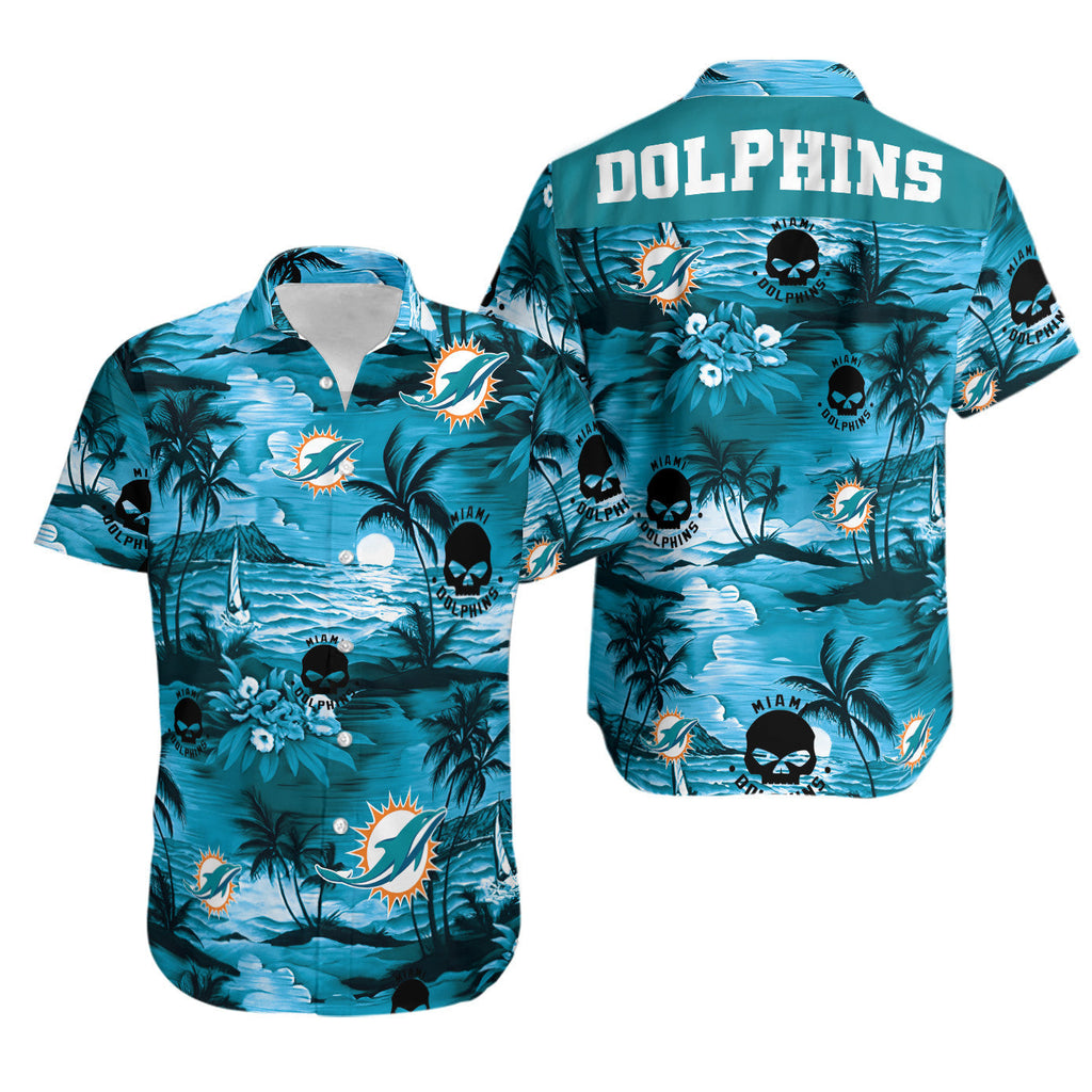 Miami Dolphins Hawaiian Sunset Wave Design 887325 - Adult & Kids T-Shirts, Sweatshirts & Hoodies apparel design preview 1