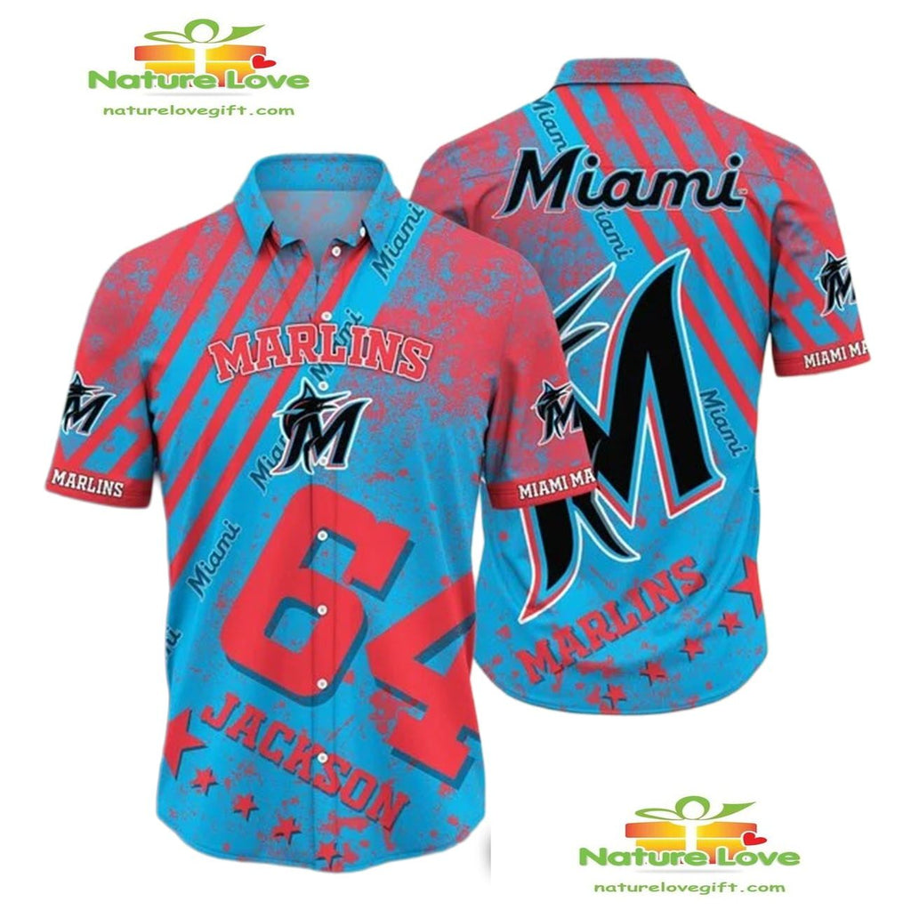Miami Marlins Aloha Personalized Hawaiian DT-W5GQKUTW - Adult & Kids T-Shirts, Sweatshirts & Hoodies apparel design preview 1
