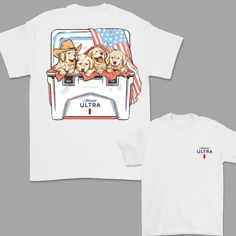Michellob Ultra Dog 4th July Independence Day Perfect - Adult & Kids T-Shirts, Sweatshirts & Hoodies apparel design preview 1