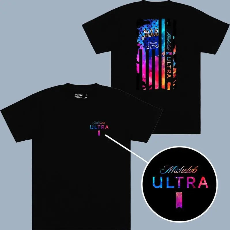 Michelob Ultra Beer Color Flag Double Side One Fits - Adult & Kids T-Shirts, Sweatshirts & Hoodies apparel design preview 1