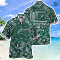 Michigan State Hawaiian And Shorts Spartans Football - Adult & Kids T-Shirts, Sweatshirts & Hoodies apparel design preview 1