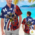 Michigan Wolverines Floral Hawaiian Tropical Aloha - Adult & Kids T-Shirts, Sweatshirts & Hoodies apparel design preview 1
