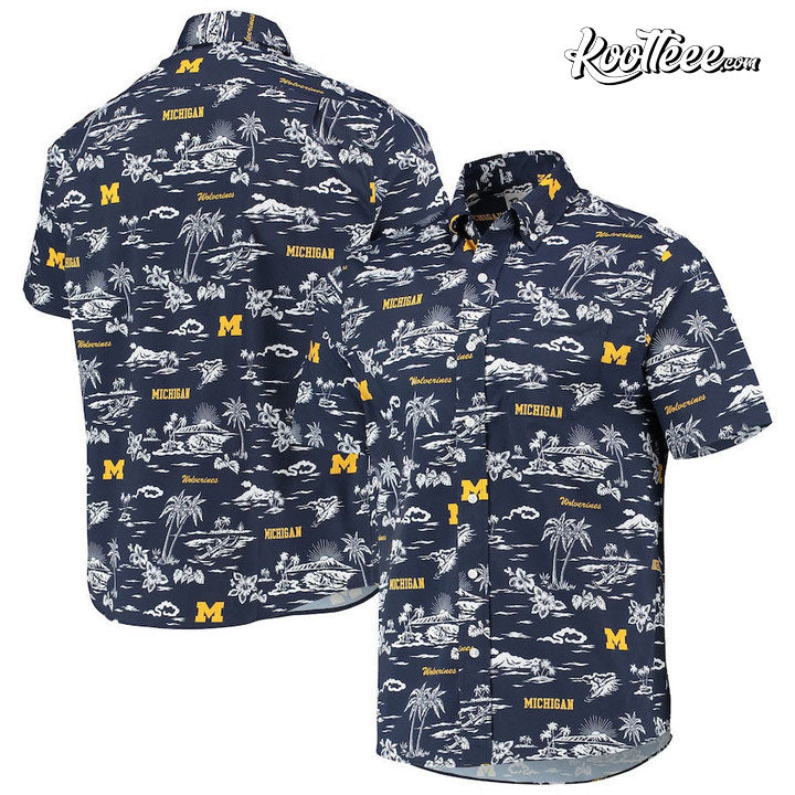 Michigan Wolverines Classic Hawaiian - Adult & Kids T-Shirts, Sweatshirts & Hoodies apparel design preview 1