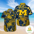 Michigan Wolverines Hawaiian Fishing Short Sleeve - Adult & Kids T-Shirts, Sweatshirts & Hoodies apparel design preview 1