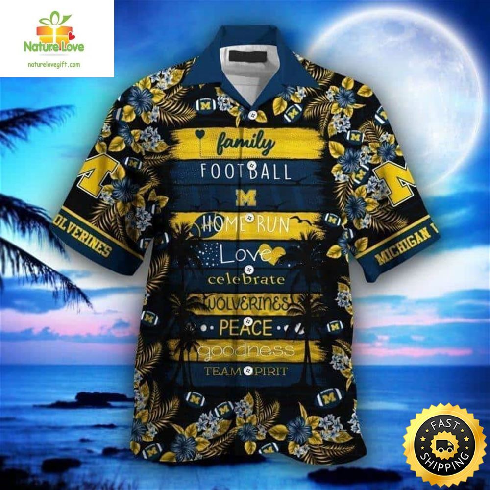 Michigan Wolverines Hawaiian Gift For College - Adult & Kids T-Shirts, Sweatshirts & Hoodies apparel design preview 1