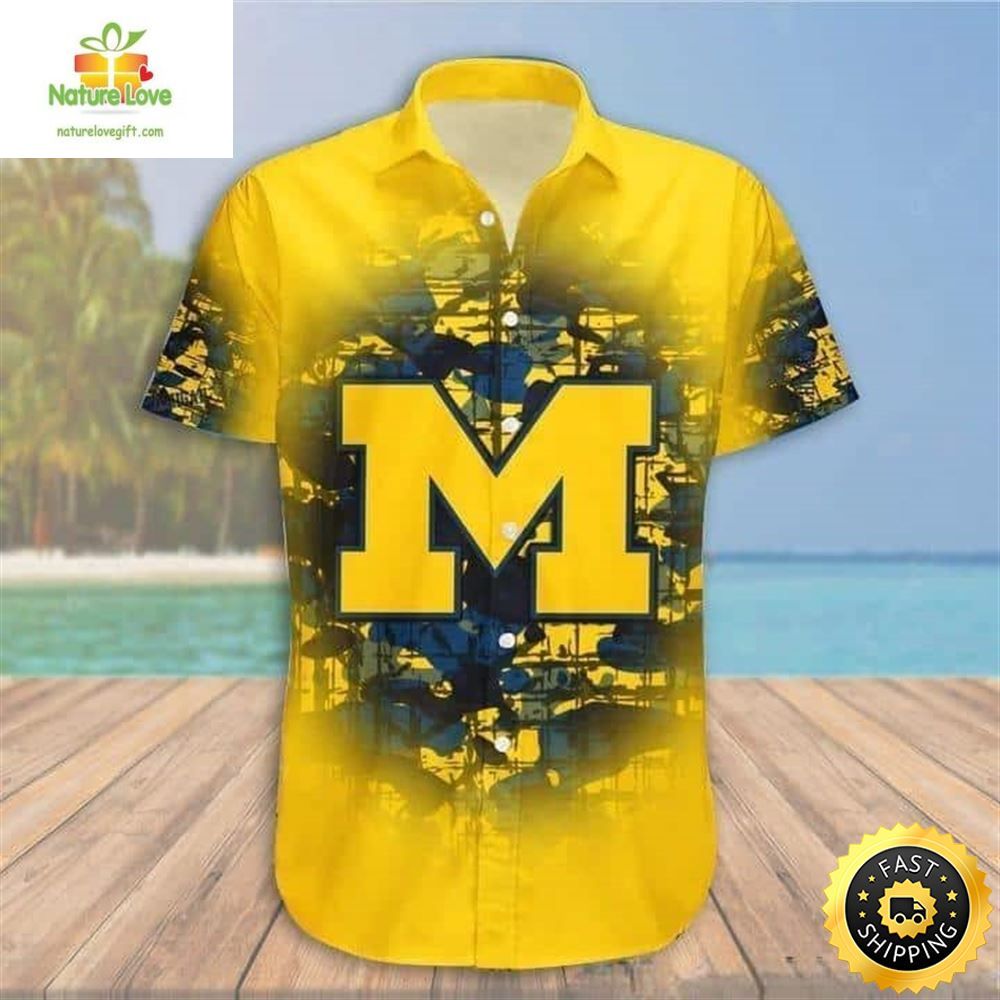 Michigan Wolverines Hawaiian Sport Gift For Beach - Adult & Kids T-Shirts, Sweatshirts & Hoodies apparel design preview 1