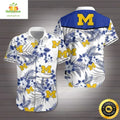 Michigan Wolverines Hawaiian Tropical Flower Pattern - Adult & Kids T-Shirts, Sweatshirts & Hoodies apparel design preview 1