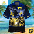 Michigan Wolverines Hawaiian Vintage Gift For Beach - Adult & Kids T-Shirts, Sweatshirts & Hoodies apparel design preview 1