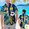 Michigan Wolverines Jack Skellington Hawaiian - Adult & Kids T-Shirts, Sweatshirts & Hoodies apparel design preview 1
