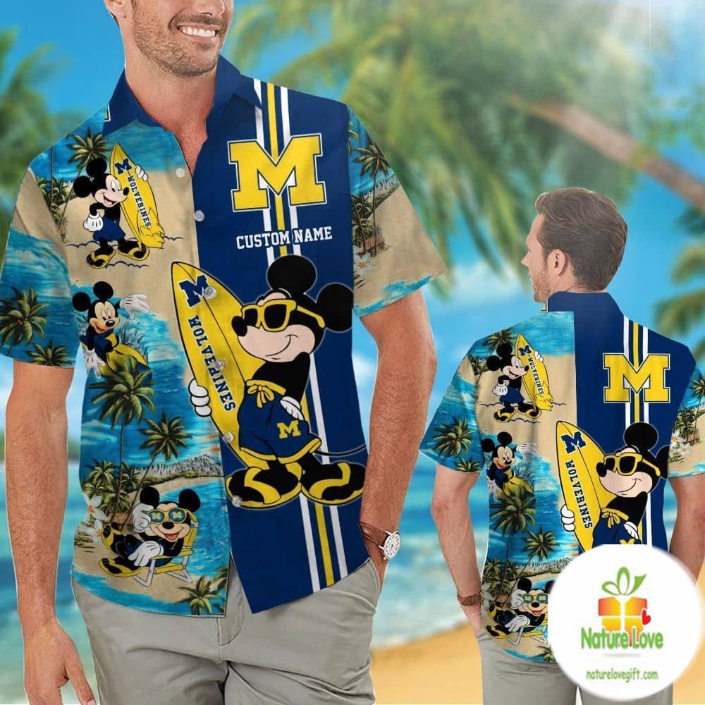 Personalized Michigan Wolverines Hawaiian - Adult & Kids T-Shirts, Sweatshirts & Hoodies apparel design preview 1
