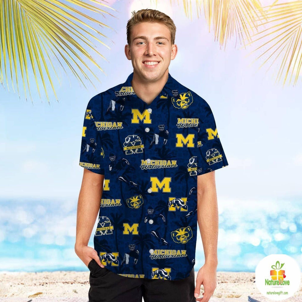 Michigan Wolverines Personalized NCAA Hawaiian - Adult & Kids T-Shirts, Sweatshirts & Hoodies apparel design preview 1