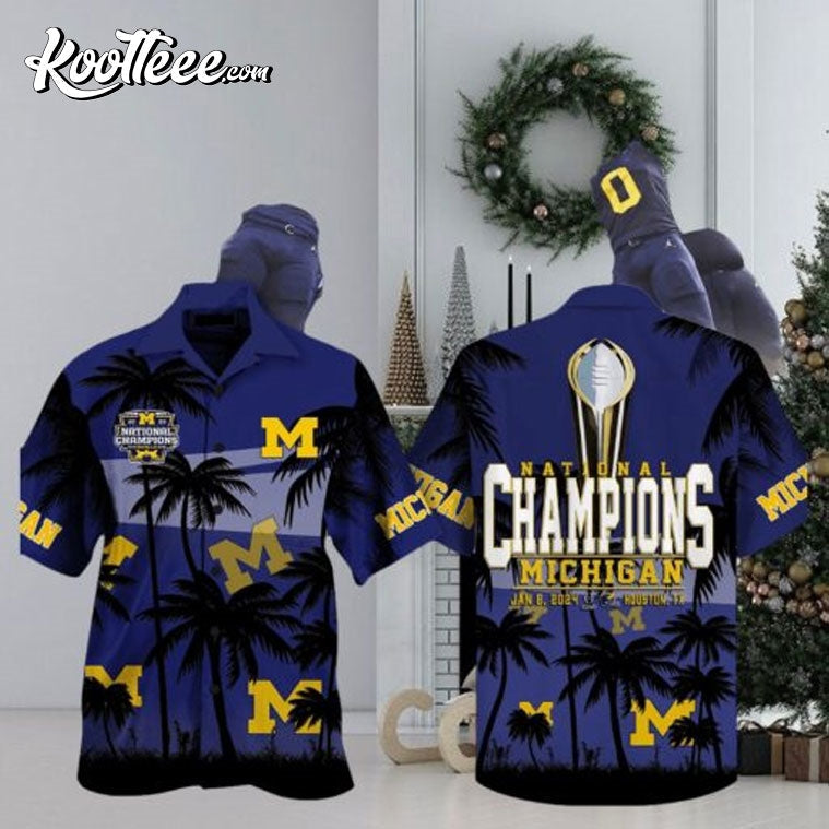 Michigan Wolverines National Champions Hawaiian - Adult & Kids T-Shirts, Sweatshirts & Hoodies apparel design preview 1