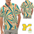 Michigan Wolverines Vintage Hawaiian Beach Summer - Adult & Kids T-Shirts, Sweatshirts & Hoodies apparel design preview 1