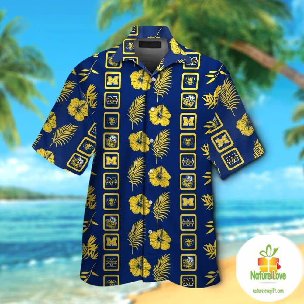 Michigan Wolverines Hawaiian Tropical Short Sleeve - Adult & Kids T-Shirts, Sweatshirts & Hoodies apparel design preview 1