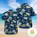 Michigan Wolverines Hawaiian Short Sleeve Button Up - Adult & Kids T-Shirts, Sweatshirts & Hoodies apparel design preview 1