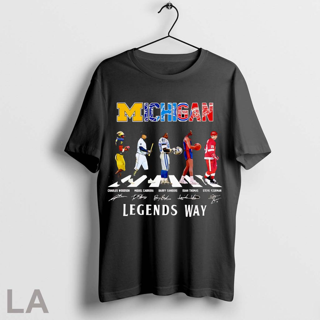 Michigan Sports Abbey Road Legends Way Signature - Adult & Kids T-Shirts, Sweatshirts & Hoodies apparel design preview 1