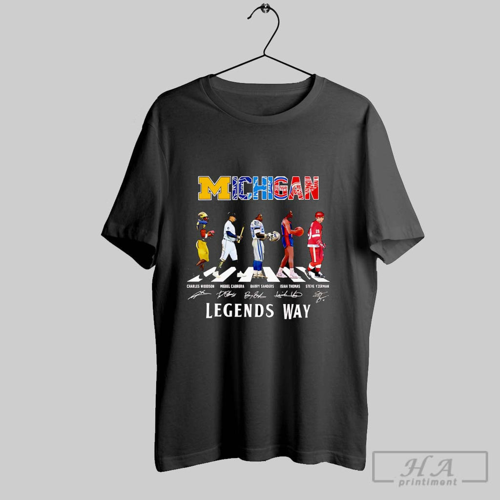 Michigan Sports Abbey Road Legends Way Signature - Adult & Kids T-Shirts, Sweatshirts & Hoodies apparel design preview 1