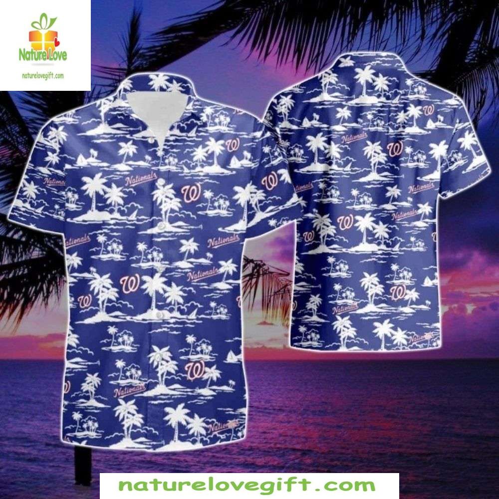 Washington Nationals Hawaiian Midnight Island Breeze - Adult & Kids T-Shirts, Sweatshirts & Hoodies apparel design preview 1