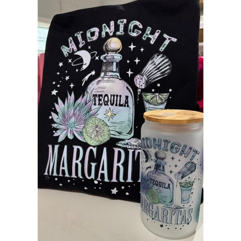 Midnight Margaritas Frosted Glass Cup Bundle Tequila - Adult & Kids T-Shirts, Sweatshirts & Hoodies apparel design preview 1