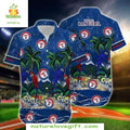 Texas Rangers Hawaiian Midnight Parrot Tropicana MLB - Adult & Kids T-Shirts, Sweatshirts & Hoodies apparel design preview 1