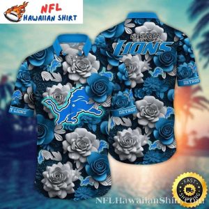 Midnight Rose Detroit Lions Hawaiian - Adult & Kids T-Shirts, Sweatshirts & Hoodies apparel design preview 1