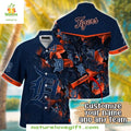 Detroit Tigers Hawaiian Midnight Tropical Leaf MLB - Adult & Kids T-Shirts, Sweatshirts & Hoodies apparel design preview 1