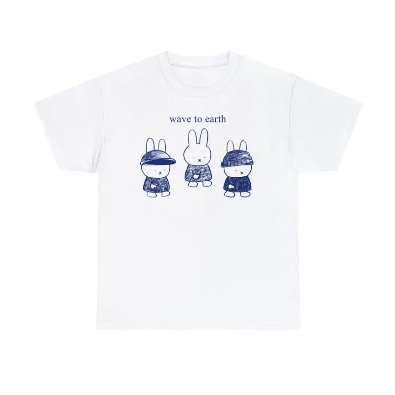 Miffy Wave Earth Crossover Inspired Music Fan Cartoon - Adult & Kids T-Shirts, Sweatshirts & Hoodies apparel design preview 1
