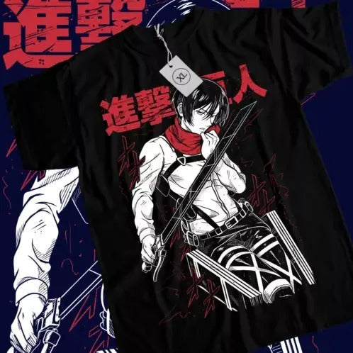 Mikasa Attack Titan Shingeki No Kyojin Anime AOT All - Adult & Kids T-Shirts, Sweatshirts & Hoodies apparel design preview 1