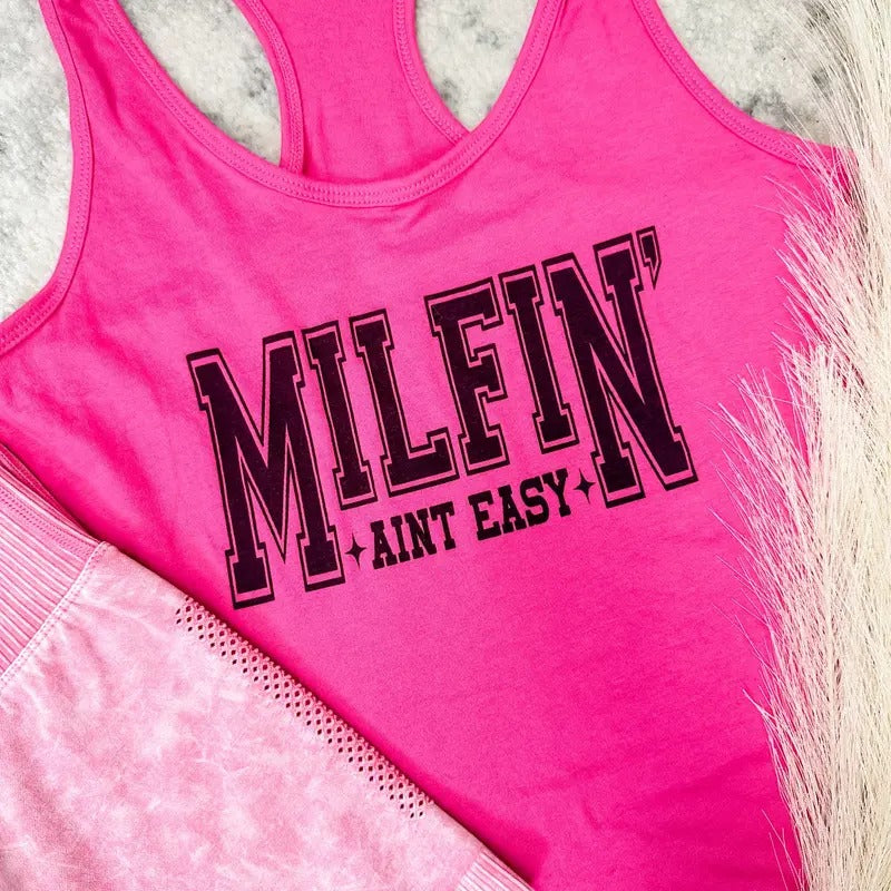 Milfin' Tank - Adult & Kids T-Shirts, Sweatshirts & Hoodies apparel design preview 1